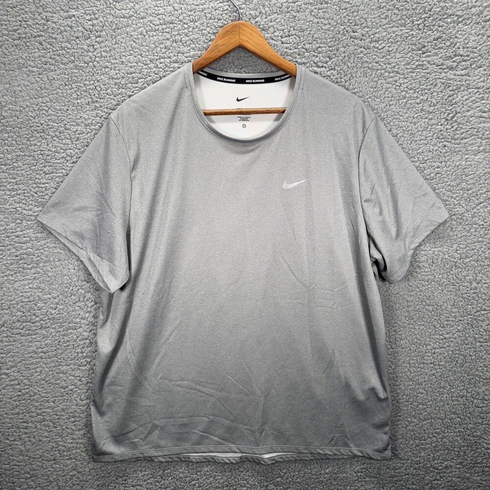 Nike Dri-FIT UV Running Shirt Mens XL Gray Performance DV9315